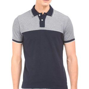 AEROPOSTALE Men's Polo Shirt - Color Blocked Pique - Size L